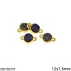 Brass Round Spacer with Plastic Stone 12x7.5mm