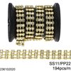 Brass Cup Chain 3 Lines SS11/PP22 194pcs/m Grade 2