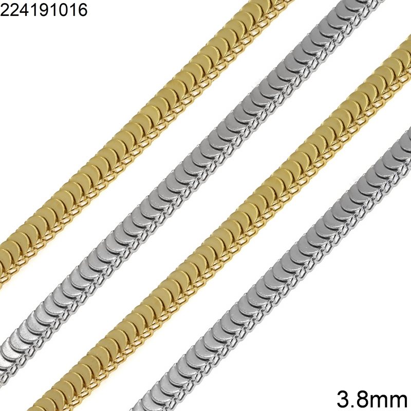 Αλυσίδα Ατσάλινη Φίδι Τετράγωνο 3.8mm