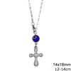 Stainless Steel Car Amulet Bold Cross 14x18mm with Evil Eye,12-14cm