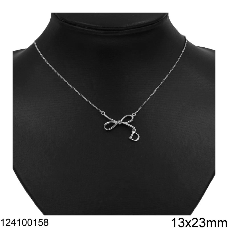 Stainless Steel Pendant Bow 13x23mm