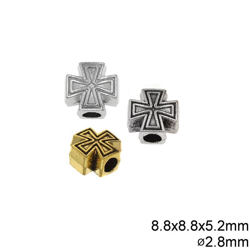 Casting Cross Bead 8.8x5.2mm with Hole 2.8mm