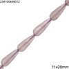 Jade Pearshape Faceted Bead 11x28mm