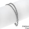 Stainless Steel Bracelet Double Link Chain 3.8x3mm and Oval Textured Link Chain 7.3x5.7mm