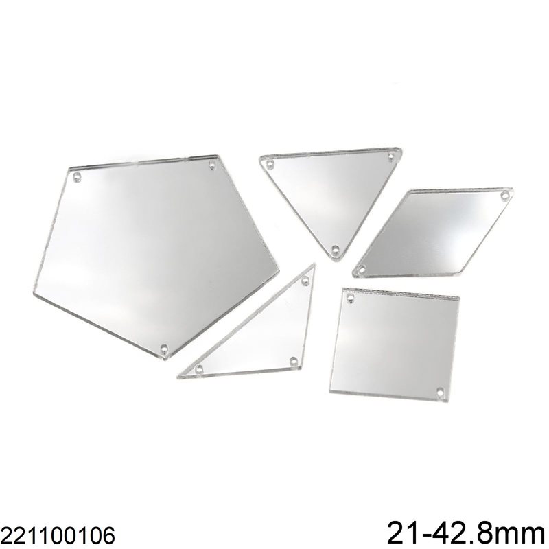 Plastic Flat Sew-on Stone Mirror