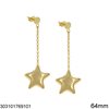 Stainless Steel Stud Earrings with Hanging Part 58-64mm
