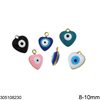 Stainless Steel Heart Evil Eye Pendant with Enamel Two Sided 8-10mm