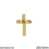 Stainless Steel Pendant Cross with Matte Horizontal Line 20-40mm