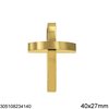 Stainless Steel Pendant Cross with Matte Horizontal Line 20-40mm
