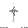 Stainless Steel Pendant Cross with Hoop 30x17mm