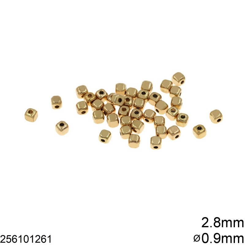 CCB Cube Bead 2.8mm with Hole 0.9mm