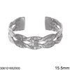 Stainless Steel Hammered Bracelet 15.5mm