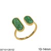 Stainless Steel Ring Oval Bars with Enamel Open 10-14mm