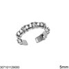 Stainless Steel Ring with Stones Open 5mm