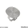 Stainless Steel Ring Oval Spiral Open 35x29mm