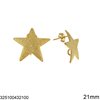 Stainless Steel Stud Earrings Star with Ring Textured 21mm