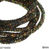 Rubber Cord with Rhinestones Metallized Gold 6mm
