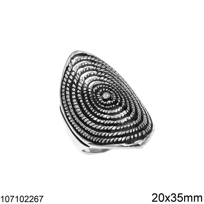 Δαχτυλίδι Ασημένιο 925 Νύχι 20x35mm, Οξυντέ
