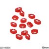 Polymer Clay Beads Lips 10mm, Red