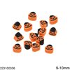 Polymer Clay Beads Pumpkin 9-10mm, Orange Black