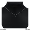 Silver 925 Necklace Stars with Zircon : Shell 11mm, Rhodium Plated