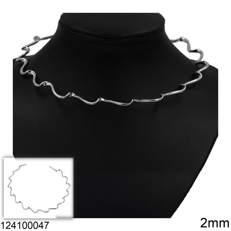 Silver 925 Collar Zig Zag 2mm