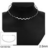 Silver 925 Choker Wavy Shine Finish 2.5mm