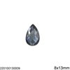 Glass Pearshape Stone Flatback 8x13mm 