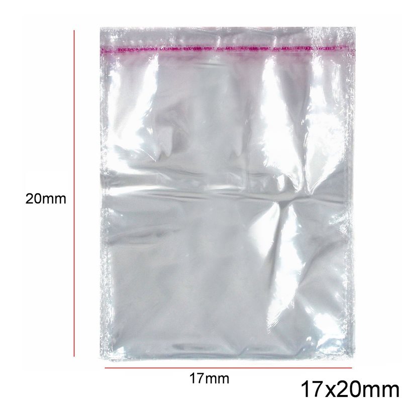 Plastic Transparent Packing Bag with Sticker 17x20cm, 47pieces/100gr