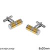 Stainless Steel Tube Cufflinks 8x20mm