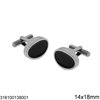 Stainless Steel Oval Cufflinks 14x18mm