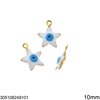 Stainless Steel Pendant Evil Eye Star with Enamel 10mm