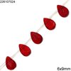 Crystal Flat Pearshape Faceted Beads 6x9mm, Red