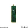 Silver 924 Pendant with Rectangular Semi Precious Stone 12x42mm