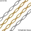 Stainless Steel Oval Link Chain 12.5x5.5x1.5mm