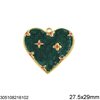 Stainless Steel Pendant Heart with Enamel 27.5x29mm