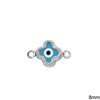 Silver 925 Pendant & Spacer Cross with Evil Eye and Mop-shell 8mm