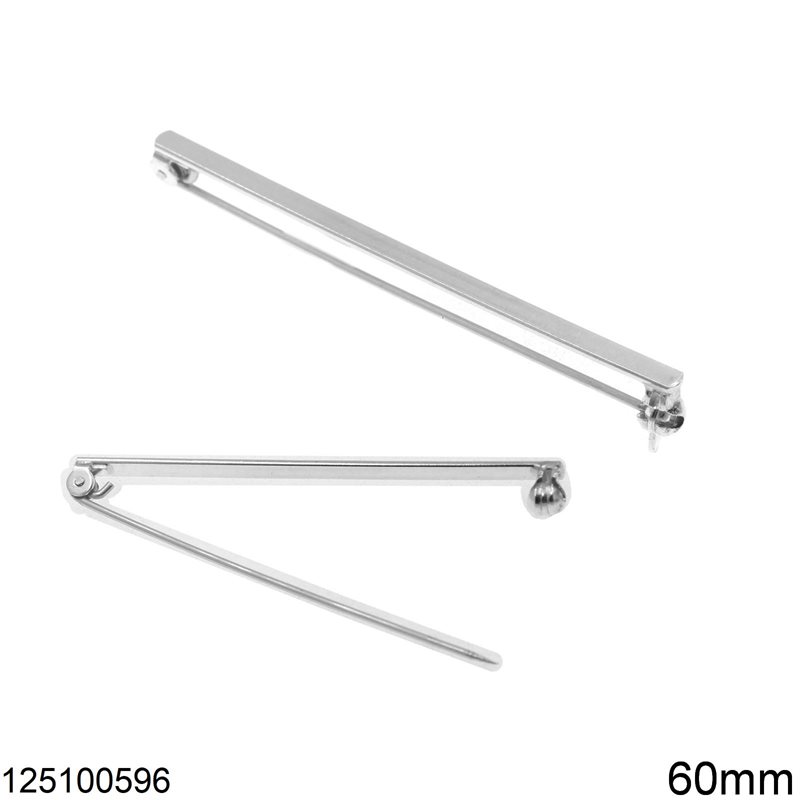 Silver 925 Pin and Locking Bar 60mm