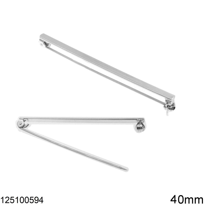 Silver 925 Pin and Locking Bar 40mm