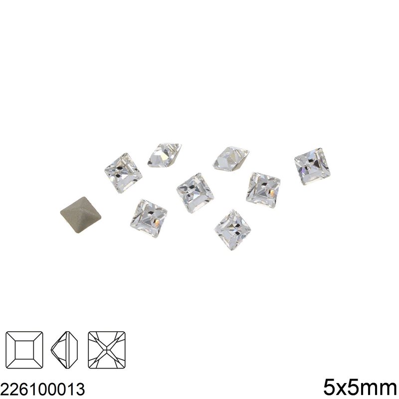 MC Στρας MAXIMA Τετράγωνο 5x5mm Crystal DF Preciosa 43523615