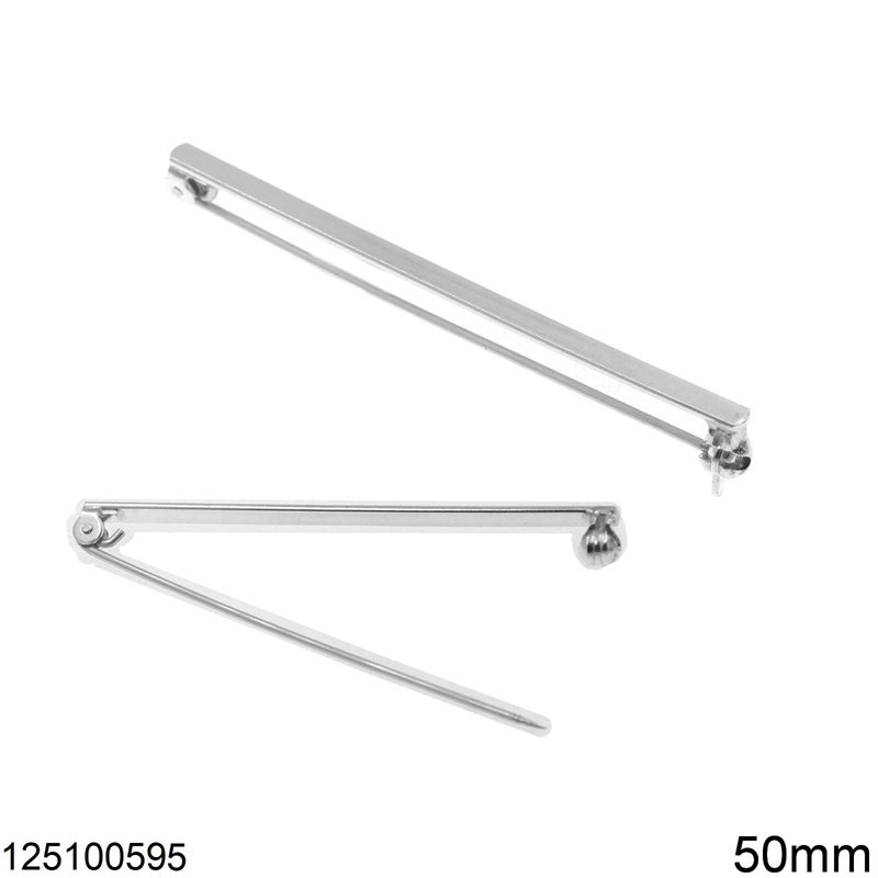 Silver 925 Pin and Locking Bar 50mm