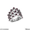 Silver 925 Ring with Marcasite and Semi Precious Stones 31mm