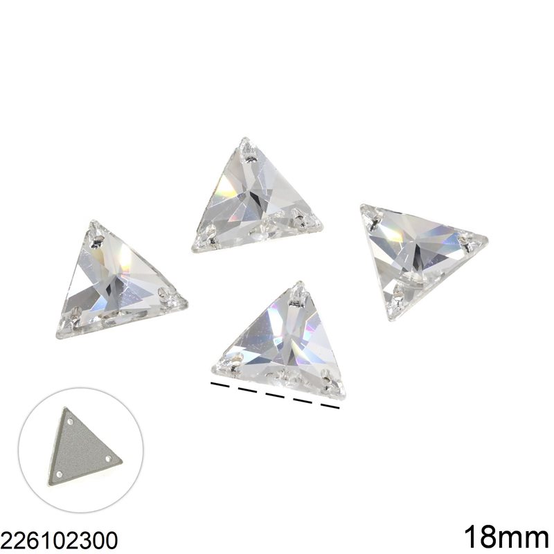 Crystal Sew-on Triangle 18mm Crystal 602 Asfour