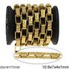 Stainless Steel Rectangular Hammered Flat Link Chain 10.6x7x4x1mm