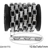 Stainless Steel Rectangular Hammered Flat Link Chain 10.6x7x4x1mm