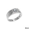 Silver 925 Male Ring with Zircon 8mm, Rhodium Plated