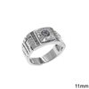 Silver 925 Male Ring with Zircon 11mm