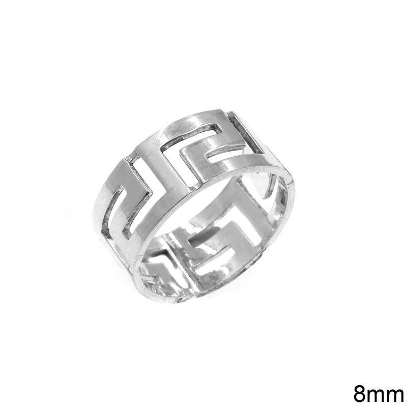 Δαχτυλίδι Ασημένιο 925 Μαιάνδρος Λουστρέ 8mm