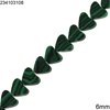 Malachite Heart Flat Beads 6mm