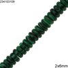 Malachite Rodelle Beads 2x6mm